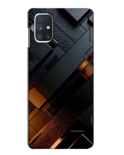 Чехол для Samsung Galaxy M51 с картинкой «Черные геометрические блоки»