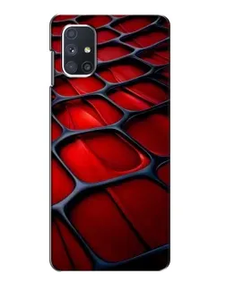 Чехол для Samsung Galaxy M51 с картинкой «Красная глянцевая сетка»
