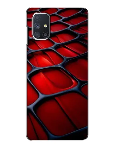 Чехол для Samsung Galaxy M51 с картинкой «Красная глянцевая сетка»