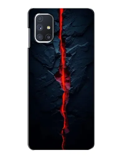 Чехол для Samsung Galaxy M51 с картинкой «Kрасная лавовая трещина»