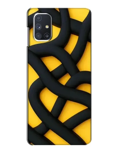 Чехол для Samsung Galaxy M51 с картинкой «Черное желтое переплетение»