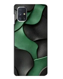 Чехол для Samsung Galaxy M51 с картинкой «Зеленые кожаные волны»