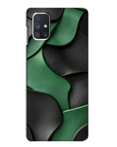 Чехол для Samsung Galaxy M51 с картинкой «Зеленые кожаные волны»