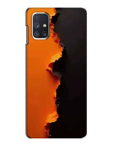 Чехол для Samsung Galaxy M51 с картинкой «Оранжевый разлом»
