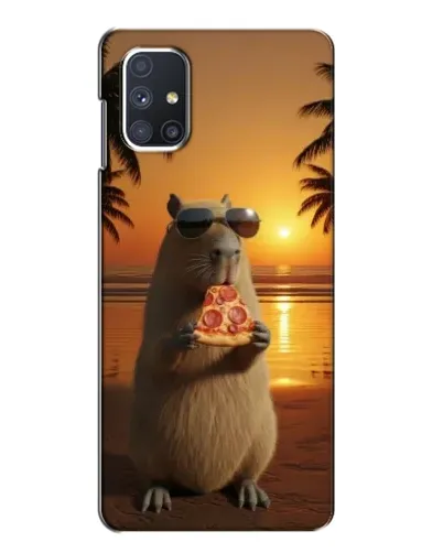 Чехол для Samsung Galaxy M51 с картинкой «Капибара с пиццей»