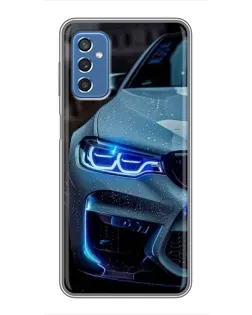 Чехол для Samsung Galaxy M52 5G (M526) с картинкой «Взгляд BMW с синими фарами»