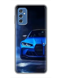Чехол для Samsung Galaxy M52 5G (M526) с картинкой «Голубая BMW M4»