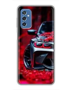 Чехол для Samsung Galaxy M52 5G (M526) с картинкой «Спортивная BMW и цветы»
