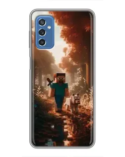 Чехол для Samsung Galaxy M52 5G (M526) с картинкой «Стив в лесу»