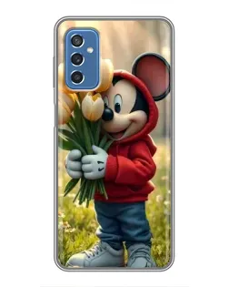 Чехол для Samsung Galaxy M52 5G (M526) с картинкой «Микки с тюльпанами»