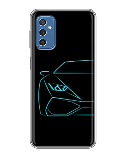 Чехол для Samsung Galaxy M52 5G (M526) с картинкой «Голубой силуэт Lamborghini»