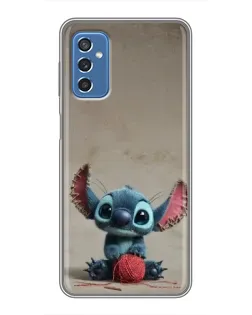 Чехол для Samsung Galaxy M52 5G (M526) с картинкой «Стич на коричневом фоне»