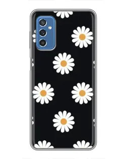 Чехол для Samsung Galaxy M52 5G (M526) с картинкой «Ромашки на черном»