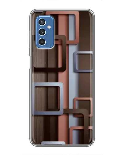 Чехол для Samsung Galaxy M52 5G (M526) с картинкой «Коричневые объемные квадраты»