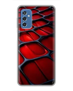 Чехол для Samsung Galaxy M52 5G (M526) с картинкой «Красная глянцевая сетка»