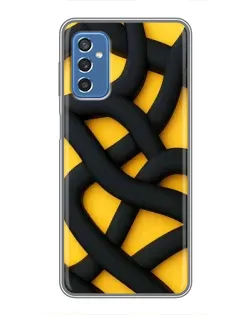 Чехол для Samsung Galaxy M52 5G (M526) с картинкой «Черное желтое переплетение»