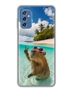 Чехол для Samsung Galaxy M52 5G (M526) с картинкой «Капибара на море»