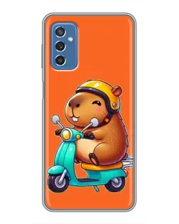 Чехол для Samsung Galaxy M52 5G (M526) с картинкой «Капибара на скутере»