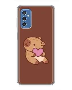 Чехол для Samsung Galaxy M52 5G (M526) с картинкой «Капибара с сердцем»