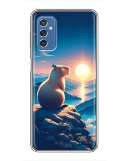 Чехол для Samsung Galaxy M52 5G (M526) с картинкой «Закат солнца с капибарой»