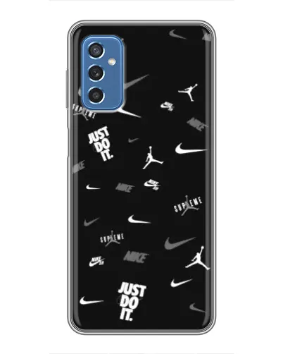Чохол для Samsung Galaxy M52 з картинкою «Nike Black Pattern»
