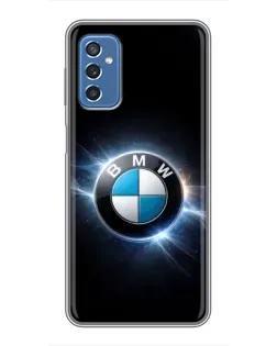 Чехол для Samsung Galaxy M52 с картинкой «BMW — неоновое сияние»