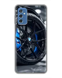 Чехол для Samsung Galaxy M52 с картинкой «Колесо BMW вблизи»