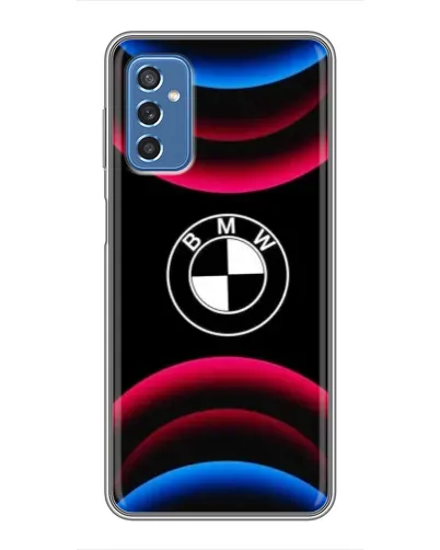 Чехол для Samsung Galaxy M52 с картинкой «Логотип BMW и неоновые дуги» Чехол для Samsung Galaxy M52 с картинкой «Логотип BMW и неоновые дуги»
