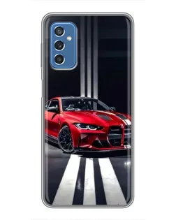Чехол для Samsung Galaxy M52 с картинкой «Красная BMW на дороге»
