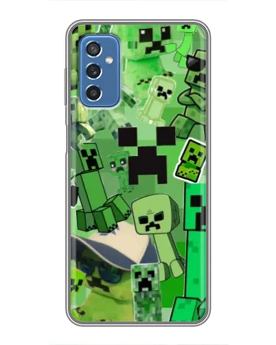 Чехол для Samsung Galaxy M52 с картинкой «Криперы Minecraft»