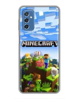 Чехол для Samsung Galaxy M52 с картинкой «Minecraft классический мир»