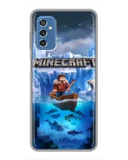 Чехол для Samsung Galaxy M52 с картинкой «Minecraft ледяной мир»