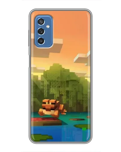 Чехол для Samsung Galaxy M52 с картинкой «Майнкрафт закат солнца»