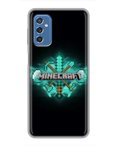 Чехол для Samsung Galaxy M52 с картинкой «Minecraft Diamond лого»