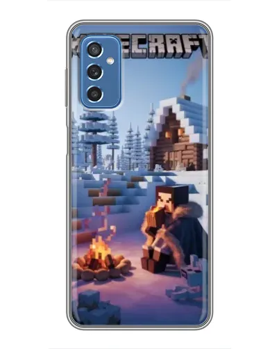 Чехол для Samsung Galaxy M52 с картинкой «Зимний Minecraft»