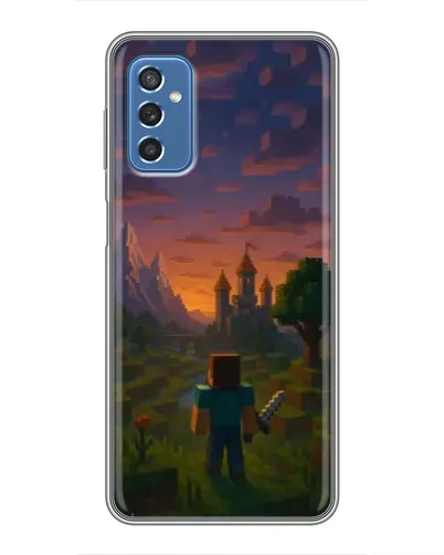 Чехол для Samsung Galaxy M52 с картинкой «Стив у башни»