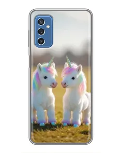 Чехол для Samsung Galaxy M52 с картинкой «Пара единорогов»