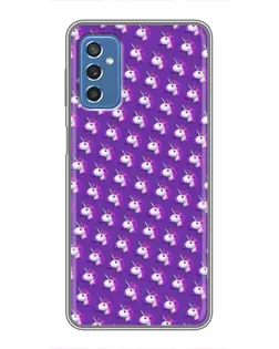 Чехол для Samsung Galaxy M52 с картинкой «Единороги на фиолетовом»