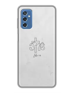 Чехол для Samsung Galaxy M52 с картинкой «Иоанна 3:16 Крест»