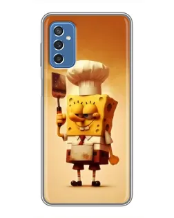 Чехол для Samsung Galaxy M52 с картинкой «Губка Боб повар»