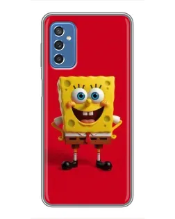 Чехол для Samsung Galaxy M52 с картинкой «Спанч Боб на красном»
