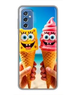 Чехол для Samsung Galaxy M52 с картинкой «Спанч Боб мороженое»