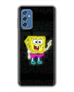 Чехол для Samsung Galaxy M52 с картинкой «Неоновый Губка Боб»