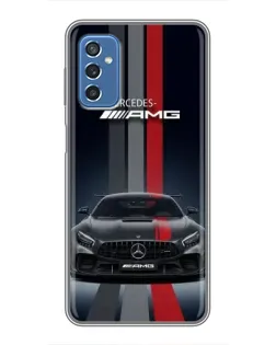 Чехол для Samsung Galaxy M52 с картинкой «Mercedes — белый карбон»