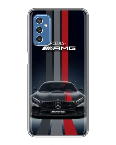 Чехол для Samsung Galaxy M52 с картинкой «Mercedes — белый карбон»