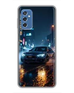 Чохол для Samsung Galaxy M52 з картинкою «Нічне місто та Audi»
