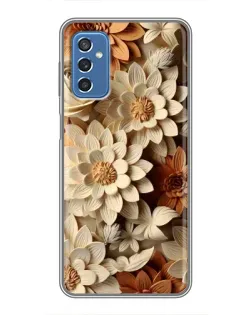 Чохол для Samsung Galaxy M52 з картинкою «Бежевий флористичний декор»