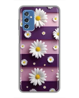 Чохол для Samsung Galaxy M52 з картинкою «Ромашки на фіолетовому»
