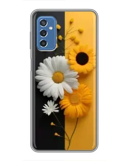 Чохол для Samsung Galaxy M52 з картинкою «Соняшник та ромашка»