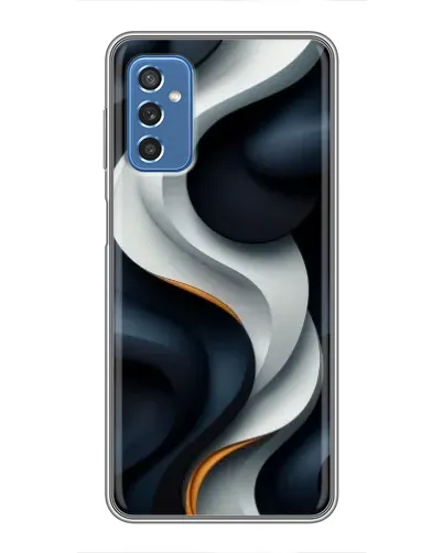 Чехол для Samsung Galaxy M52 с картинкой «Объемные черно-белые ленты»